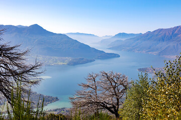 panoramic view of upper Lake Como in Italy