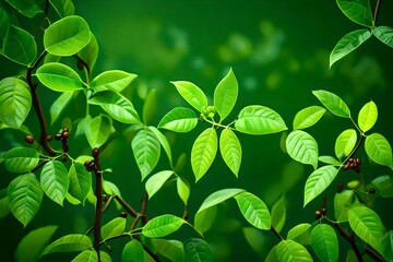Fototapeta na wymiar Growth Trees concept Coffee bean seedlings nature background - AI Generative