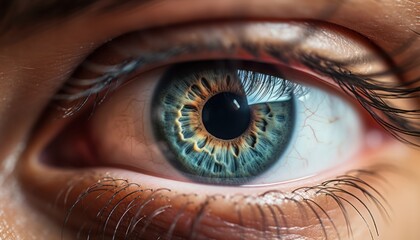 Naklejka premium Photo of a person's mesmerizing blue eye
