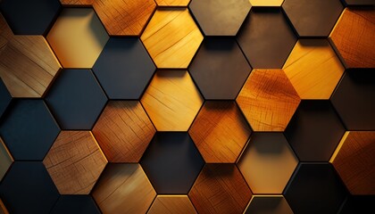 Photo of a wooden hexagonal wall