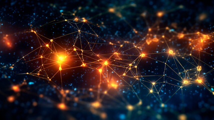 Fototapeta premium Visual representation of network connections, lines and nodes. Generative AI