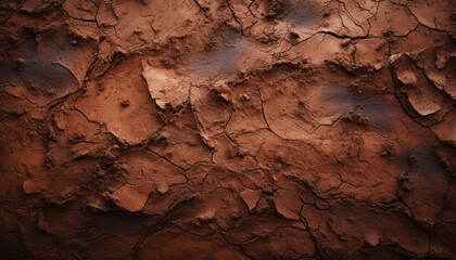 Photo of a cracked dirt surface in close-up - obrazy, fototapety, plakaty