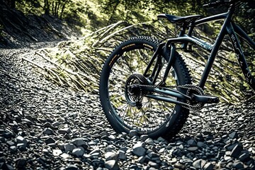 Fototapeta premium bicycle wheel on the road
