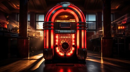 Vintage jukebox playing music