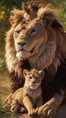 Fototapeta premium lion in the wild