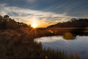 Sunset over the marsh.