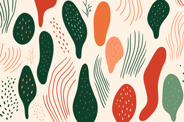 Christmas winter seamless pattern, abstract style. Good for fashion fabrics, children’s clothing, T-shirts, postcards, email header, wallpaper, banner, events, covers, advertising, and more.