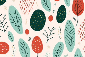 Christmas winter seamless pattern, abstract style. Good for fashion fabrics, children’s clothing, T-shirts, postcards, email header, wallpaper, banner, events, covers, advertising, and more.