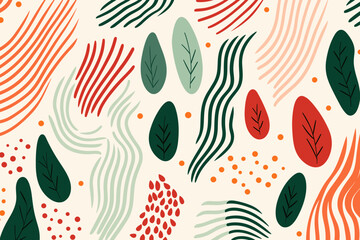 Christmas winter seamless pattern, abstract style. Good for fashion fabrics, children’s clothing, T-shirts, postcards, email header, wallpaper, banner, events, covers, advertising, and more.