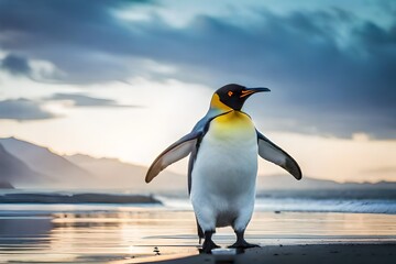 penguin standing on the rocks