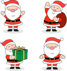Santa Claus big Christmas and New Year set.
