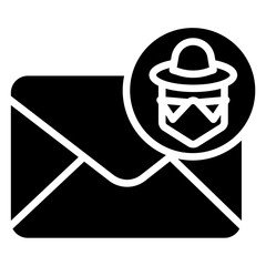 Fototapeta na wymiar Solid Mail Hacker icon