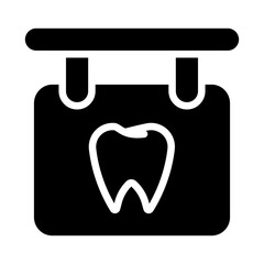 Solid Dental sign board icon