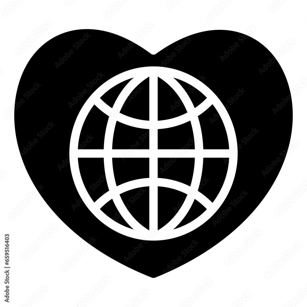 Poster solid love earth icon