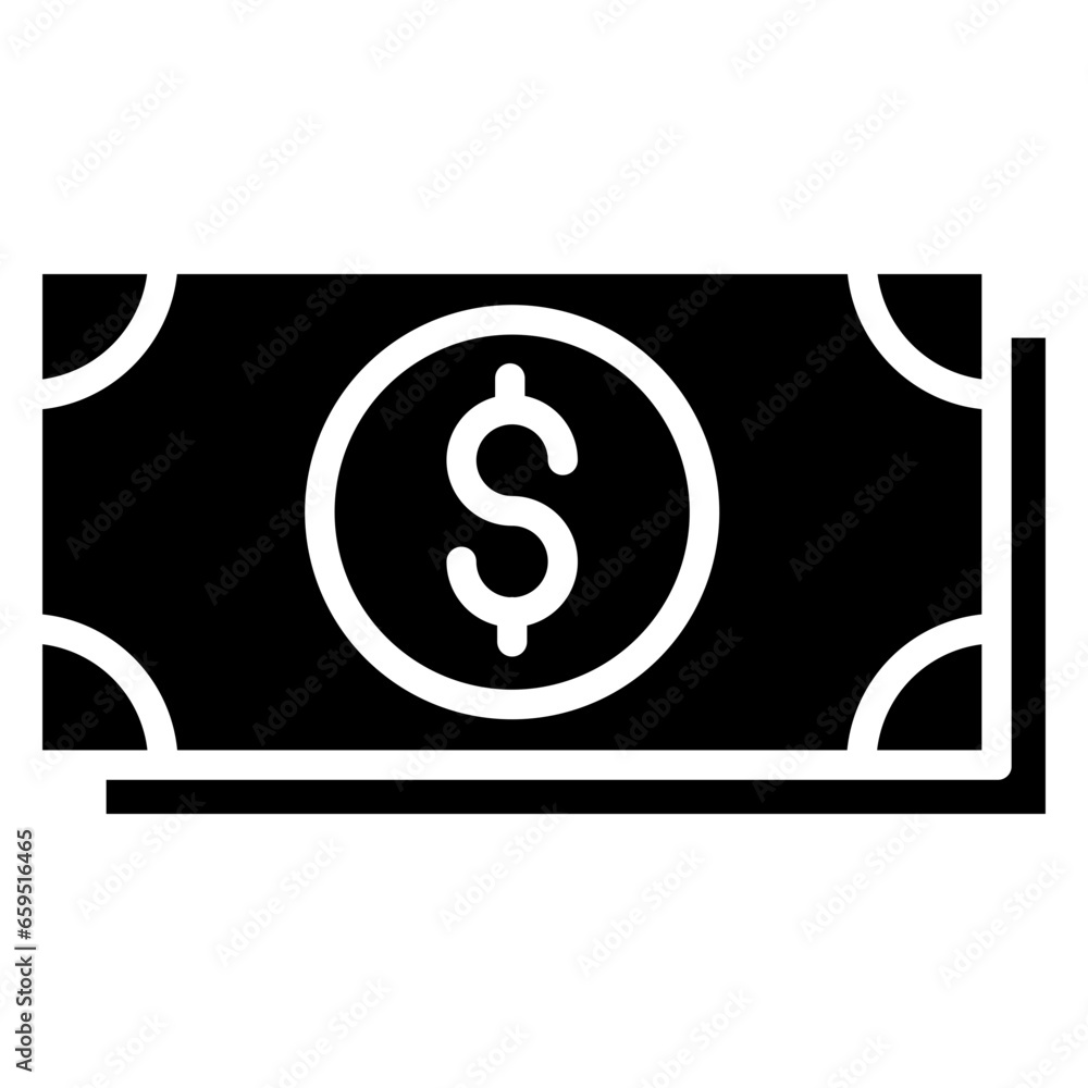 Wall mural solid dollar note icon