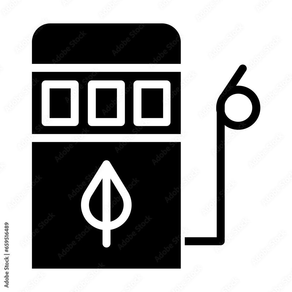 Sticker solid eco gas station icon