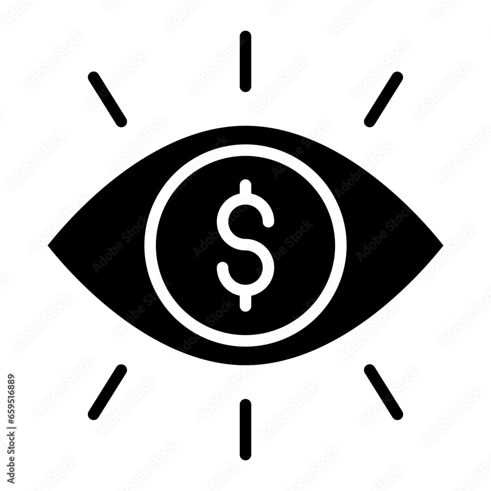 Wall mural Solid Dollar Eye icon