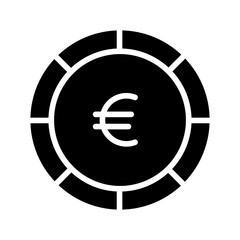 Obraz premium Solid Euro coin icon