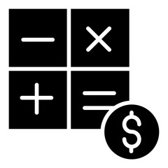 Obraz premium Solid Dollar Maths icon
