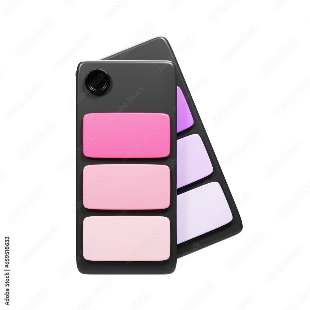 Poster 3d rendering color selection icon. graphic design tools icon concept