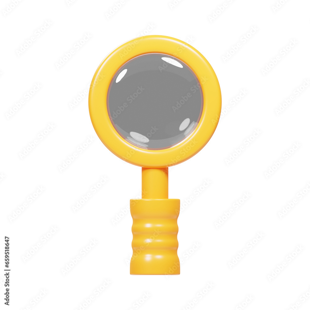 Poster graphic design tools icon concept. 3d rendering magnifying glass icon