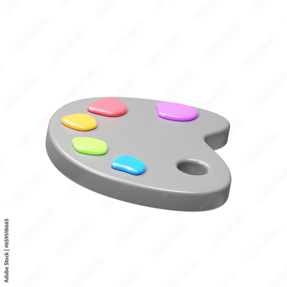 Aufkleber graphic design tools icon concept. 3d rendering color palette icon