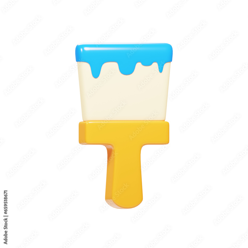 Aufkleber 3d rendering graphic design tools concept with brush tool icon