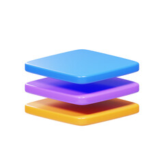 3d rendering layer tool icon. Graphic design tools icon concept