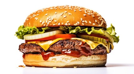 hamburger on a white background