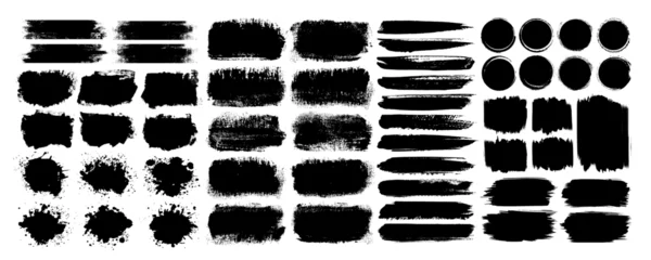 Poster Vector black ink paint brush stroke, line, texture, box, frame and artistic design element. Grungy splash, splatter and paint brush silhouette for business. Torn or rip grunge paper for social media. © Impixmart
