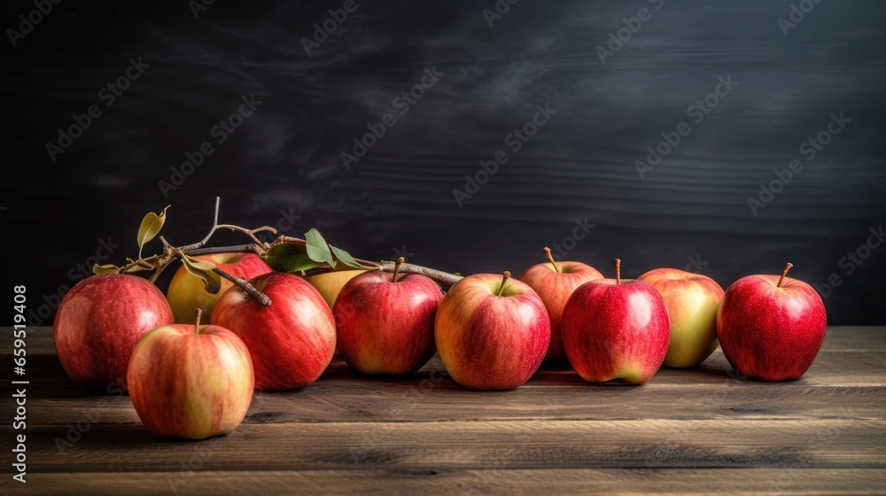 Poster close-up shoot of apple with clean background and copy space