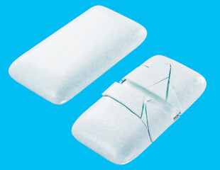 set of White Mint Chewing Gum. 3d illustration. isolated on background.