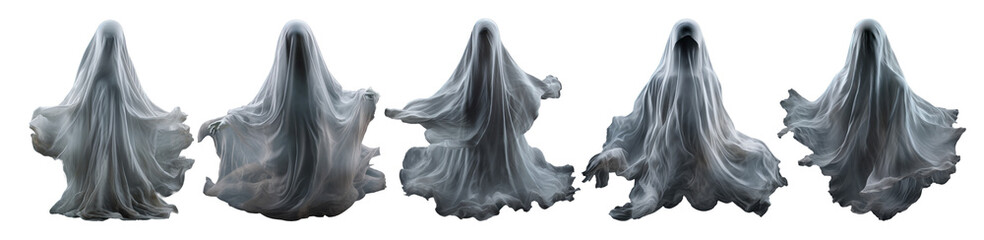 ghost costume isolated on a transparent background, generative ai