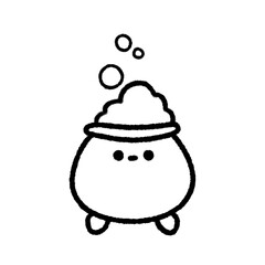 Cute line potion making Doodle Halloween element, signs and symbols decorative , Hand drawn in doodle style.