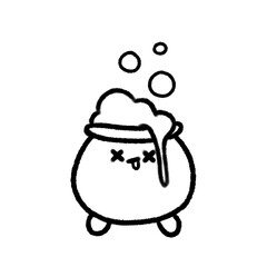 Cute line potion making Doodle Halloween element, signs and symbols decorative , Hand drawn in doodle style.