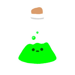 Cute Green Potion Doodle Halloween element, signs and symbols decorative , Hand drawn in doodle style.