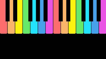 Instrument, piano keyboard, colorful design, advertising banner