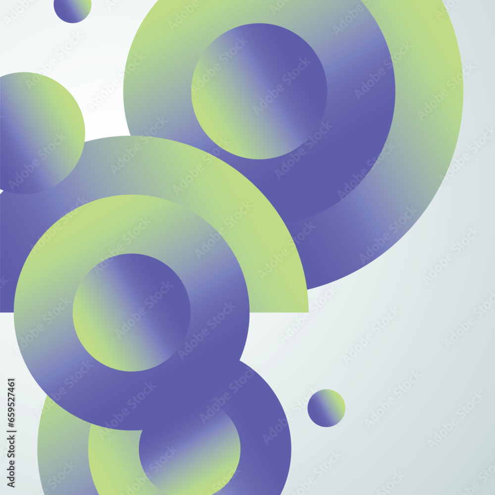 Fototapete Circles gradient vector design. Minimal modern gradient. Abstract cover background. Dynamic connect shapes template