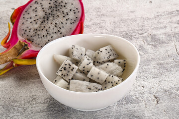 Dragon fruit Pitahaya in the bowl