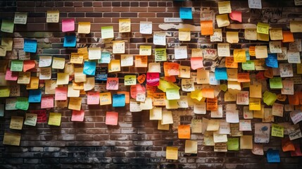 abstract background with post it notes