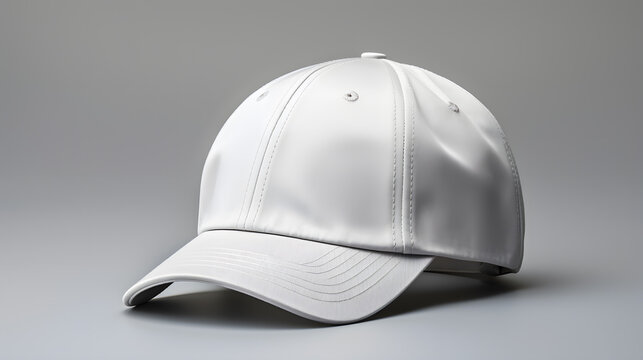 White baseball cap mockup on a grey background