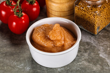 Cod fish roe snack in the bowl