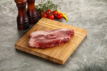 Raw beef chuck roll steak