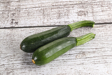 Sliced raw young green zucchini