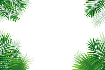 Fototapeta na wymiar Tropical frame with exotic jungle plants, palm leaves, monstera and place for text. Foliage vector background. tropic design for travel, summer holiday, vacations card and banners.