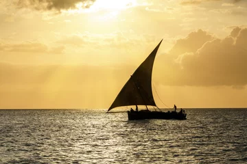 Fotobehang dhow traditional sailing vesssels of zanzibar tanzania © mikefoto58