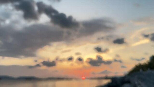 Blurred sunset image. Sunset image blurred for writing on