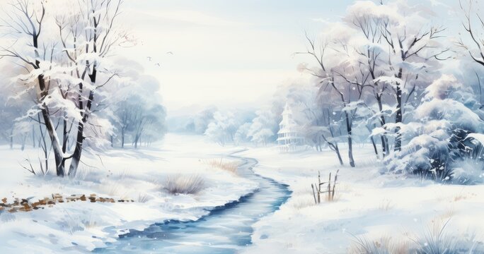landscape with snow and trees