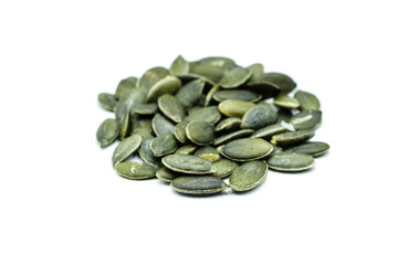 Pumpkin seeds isolated on white background