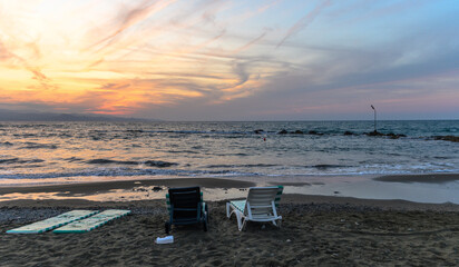 beautiful sunset autumn sky on the shores of the Mediterranean sea 4